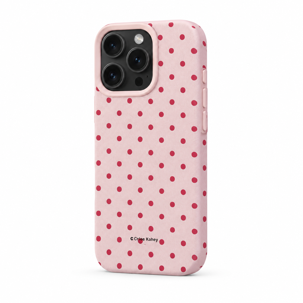 Lichee Dot — Blush — iPhone Case — side view