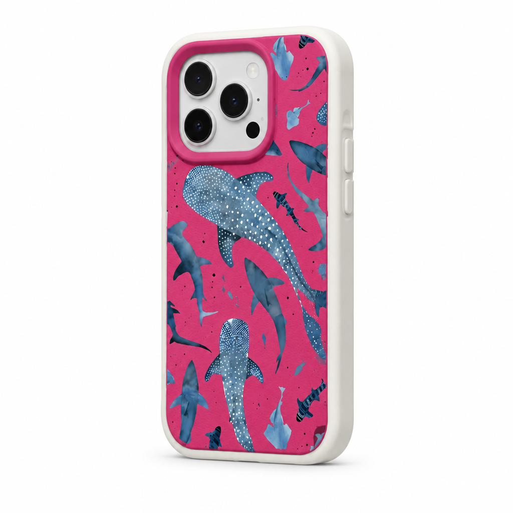 Whale Study — Blush — iPhone Case — side view