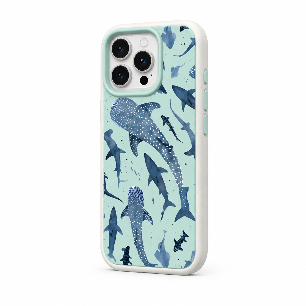 Whale Study — Cobalt — iPhone Case — side view