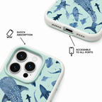 Whale Study — Cobalt — iPhone Case — details