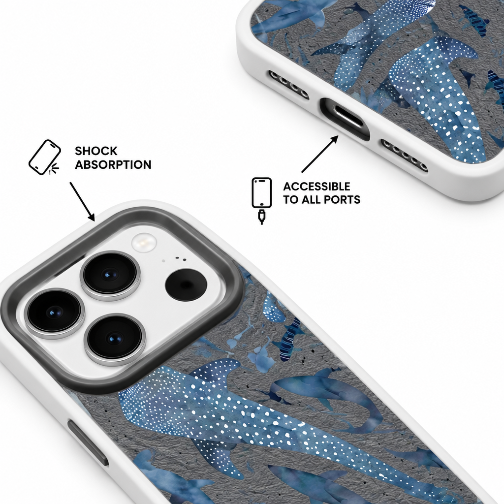 Whale Study — Ash — iPhone Case — details