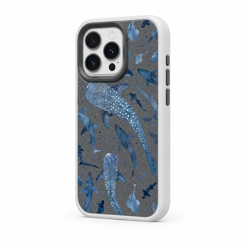 Whale Study — Ash — iPhone Case — side view