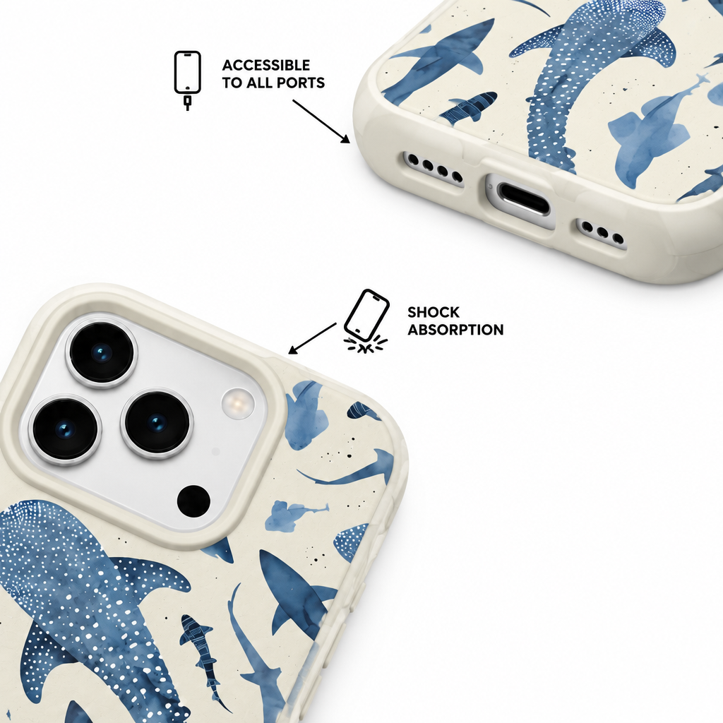 Whale Study — Oat — iPhone Case — details