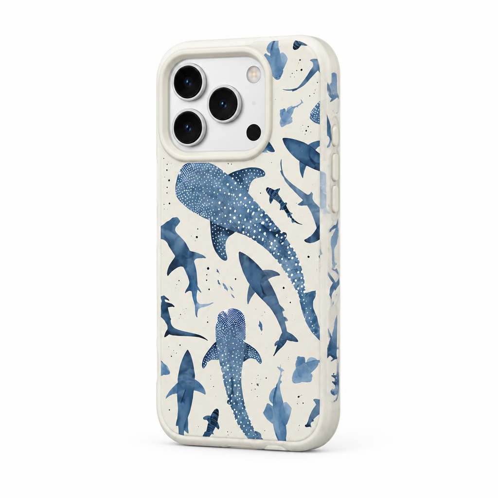 Whale Study — Oat — iPhone Case — side view