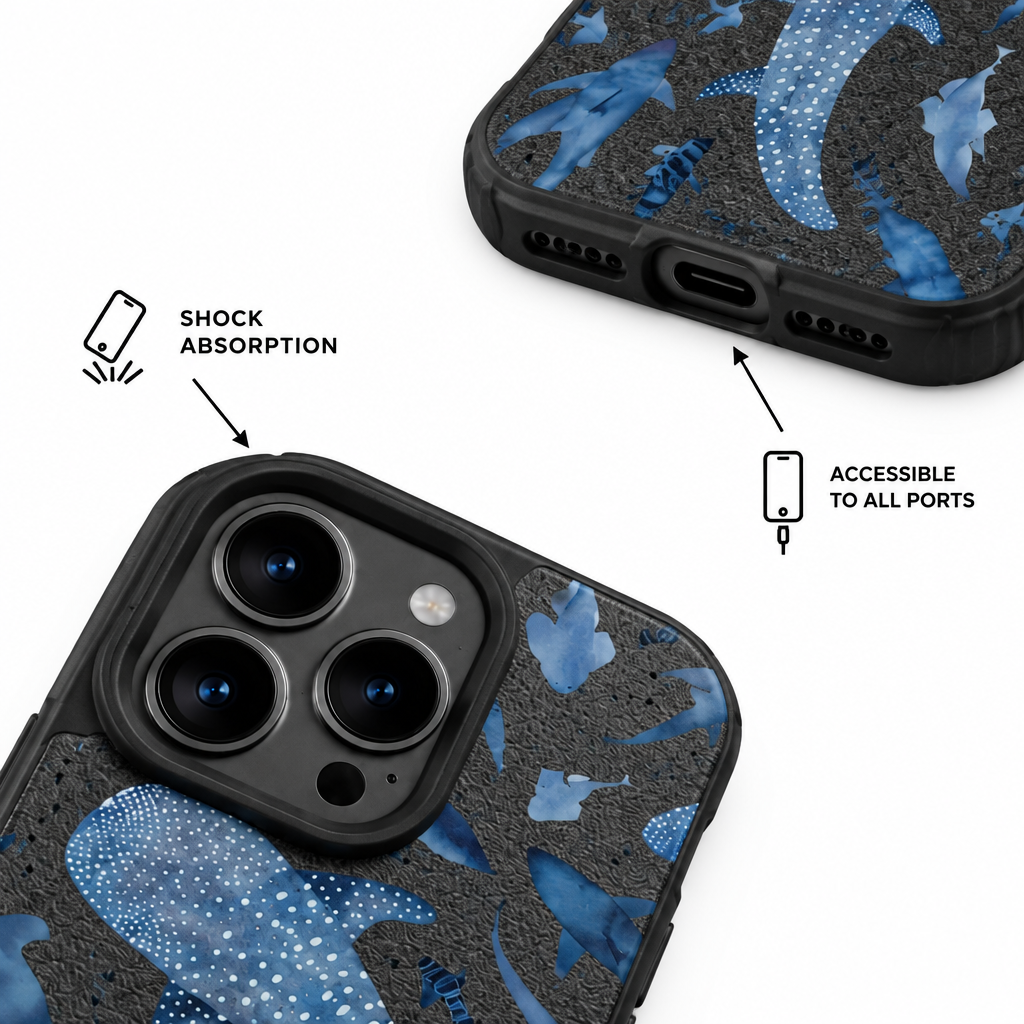 Whale Study — Ink — iPhone Case — details