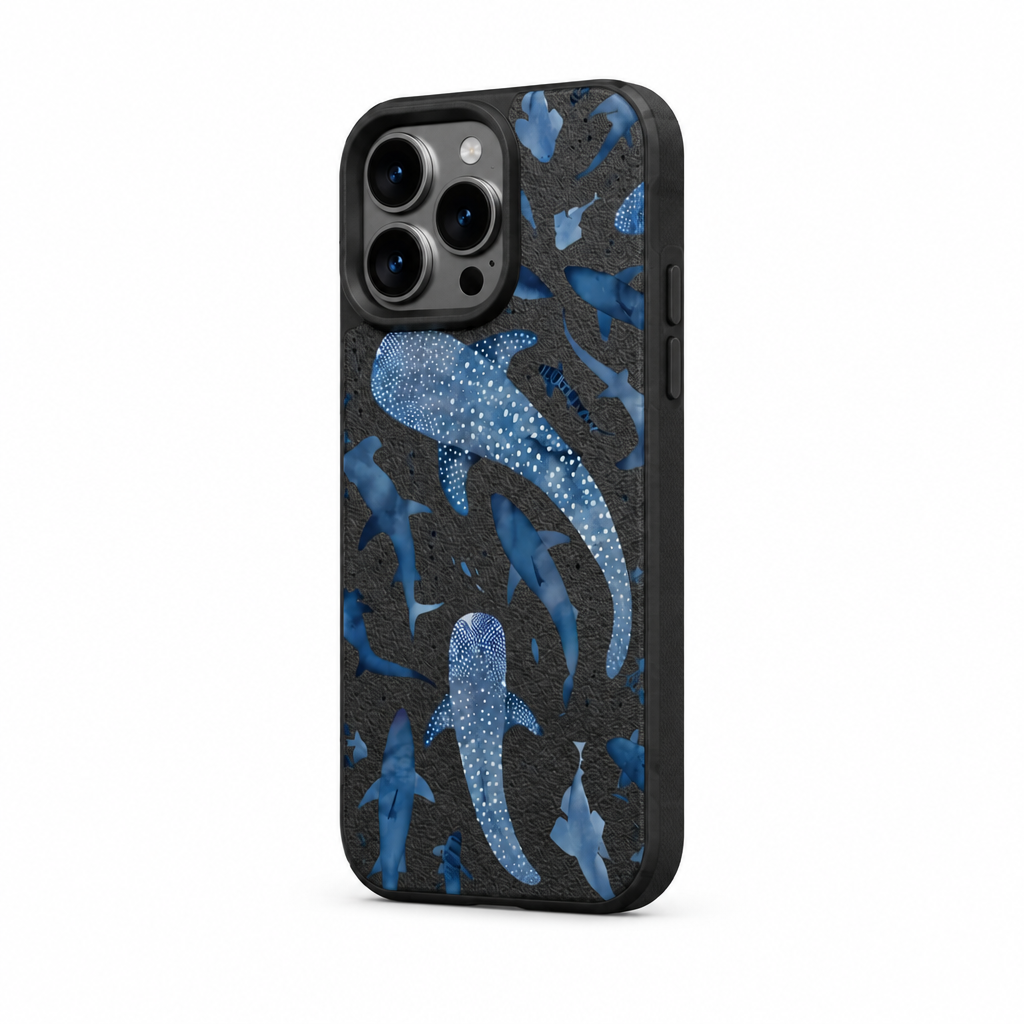 Whale Study — Ink — iPhone Case — side view