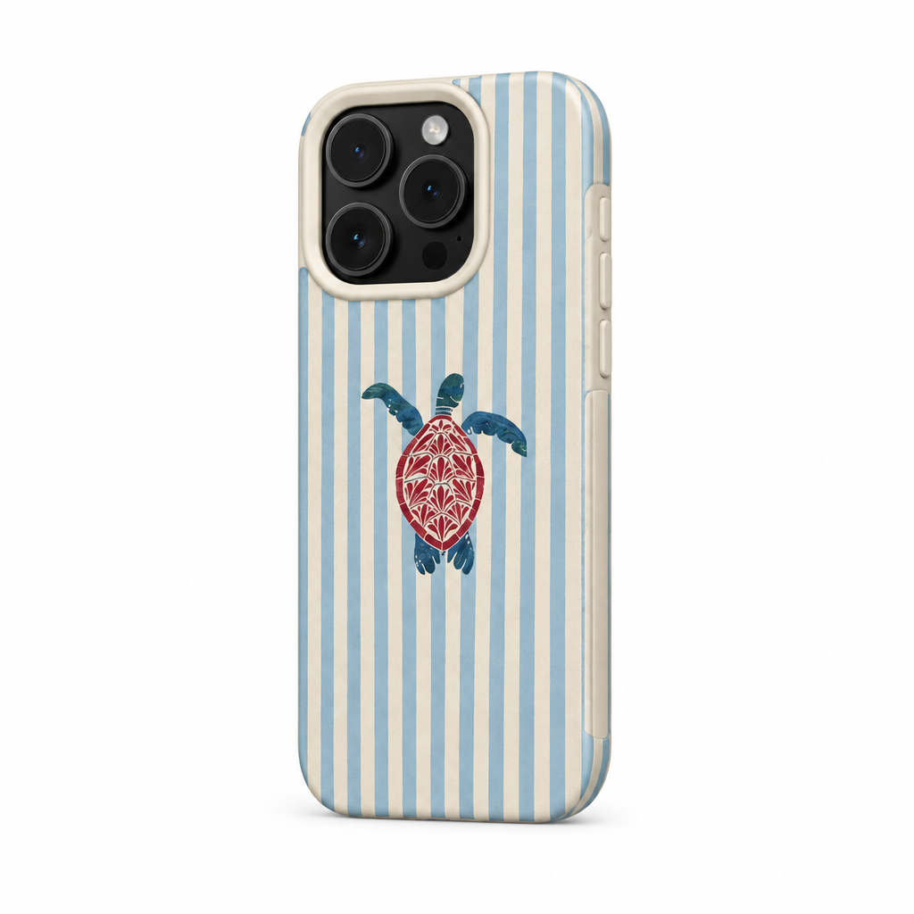 Turtle Stripe — Chalk — iPhone Case — side view