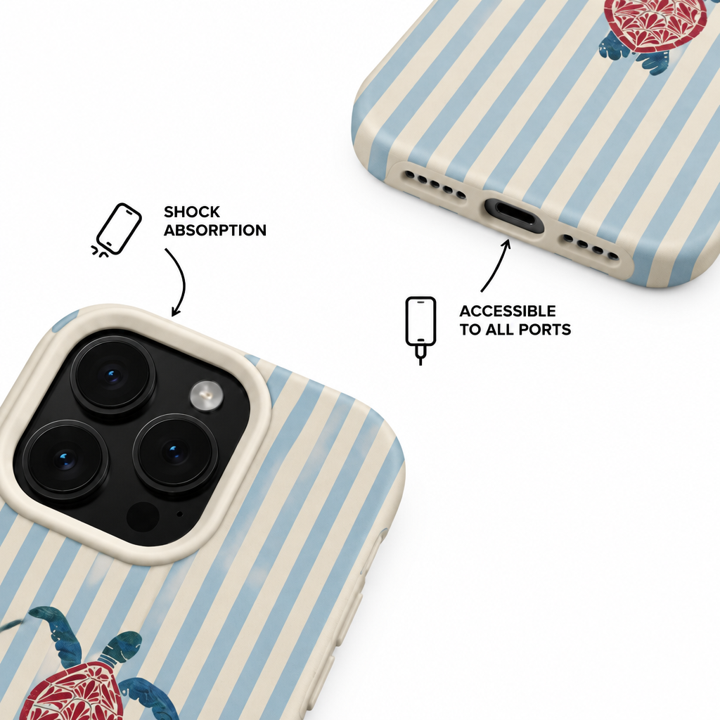 Turtle Stripe — Chalk — iPhone Case — details