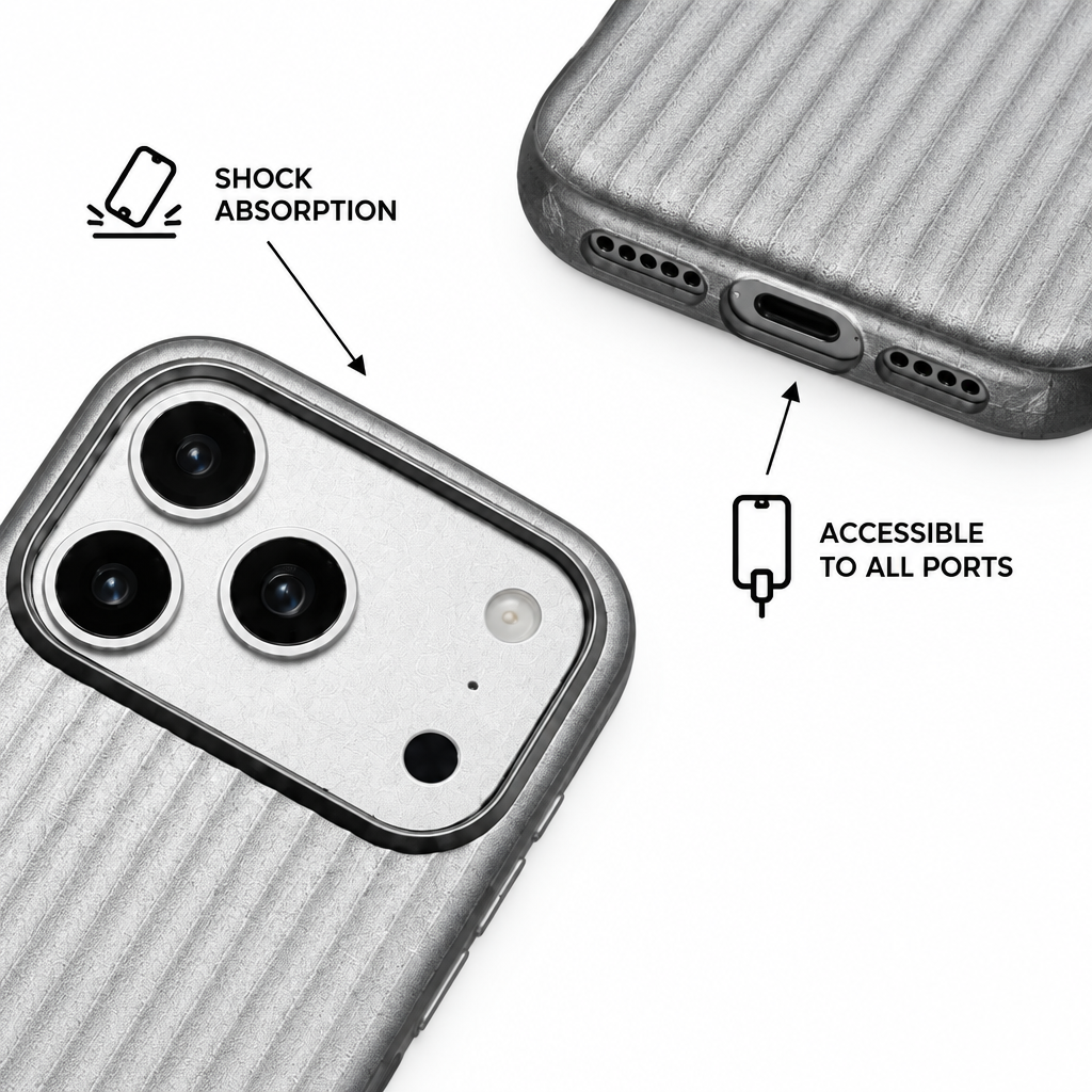 Luggage Stripe — Ash — iPhone Case — details