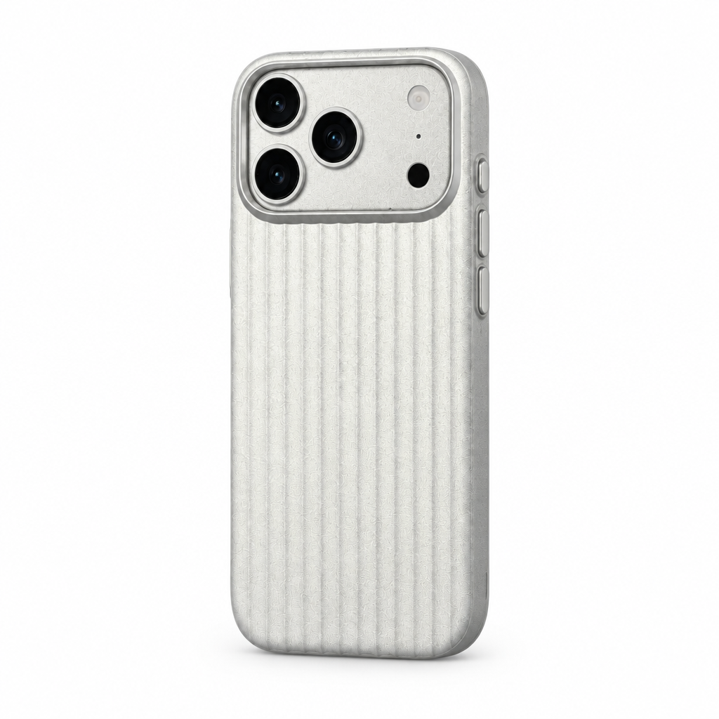 Luggage Stripe — Pewter — iPhone Case — side view