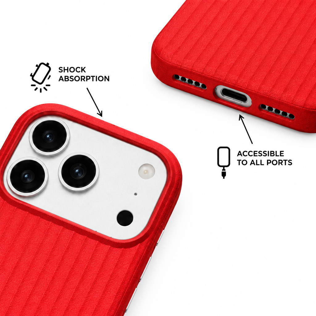 Luggage Stripe — Cherry — iPhone Case — details