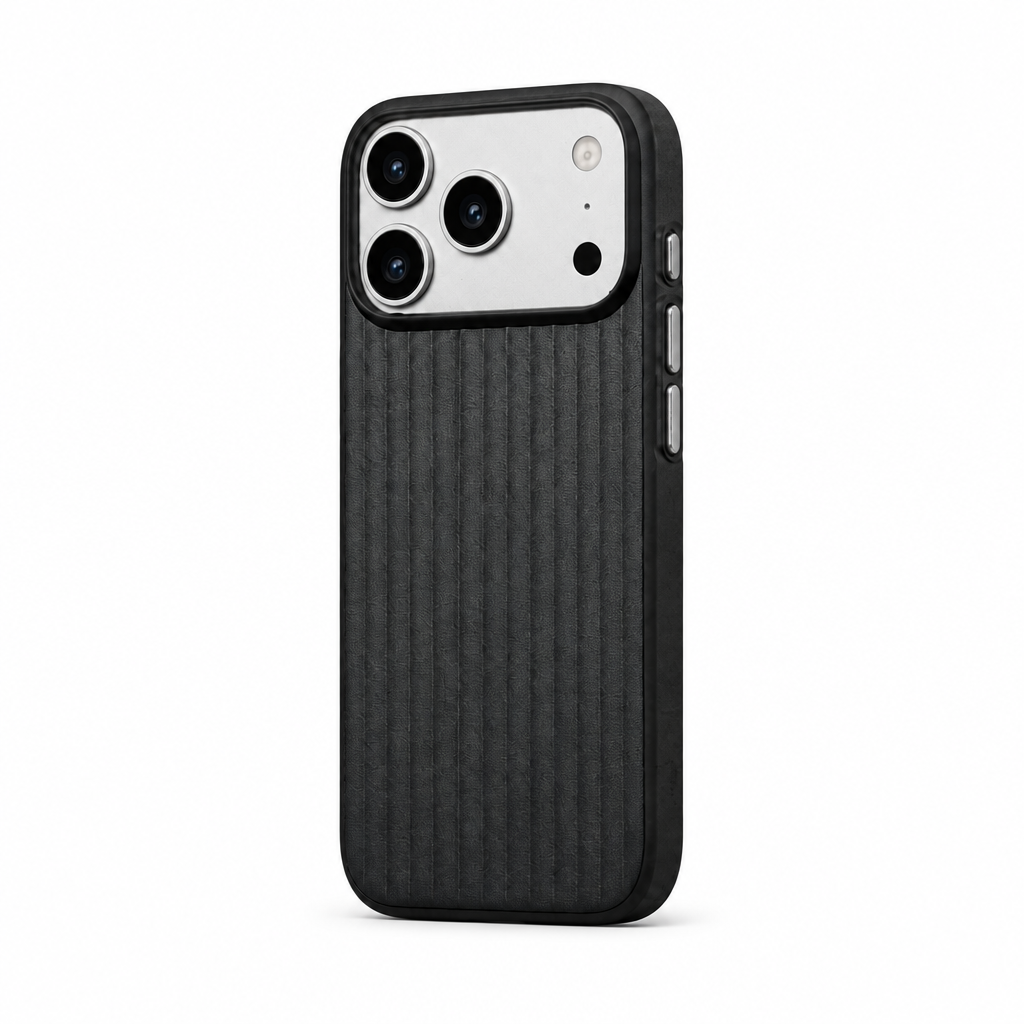 Luggage Stripe — Ink — iPhone Case — side view