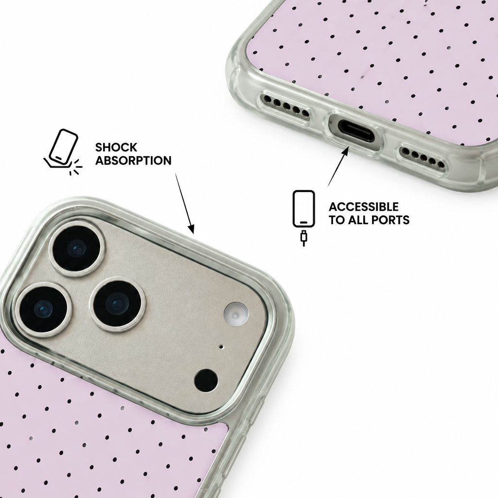 Foil Dot — Blush — iPhone Case — details