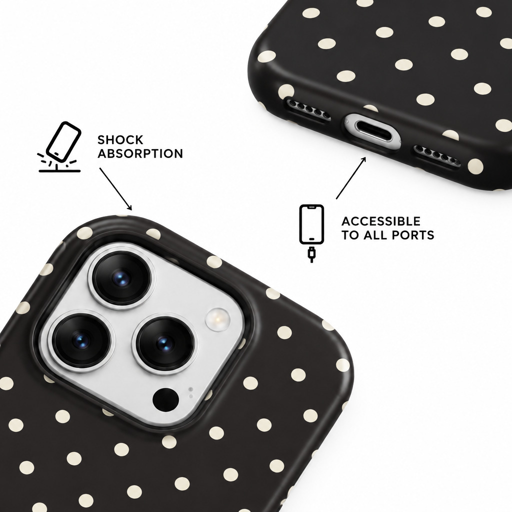 Chalk Dot — Soot — iPhone Case — details
