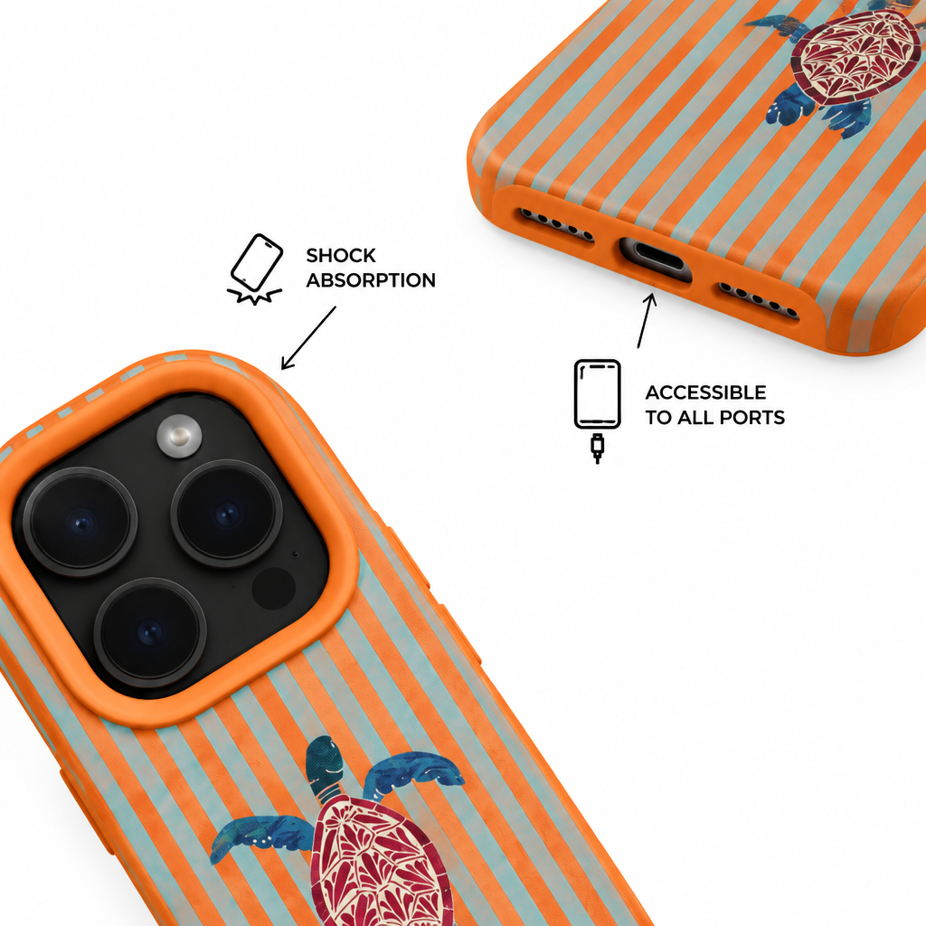 Turtle Stripe — Amber — iPhone Case — details
