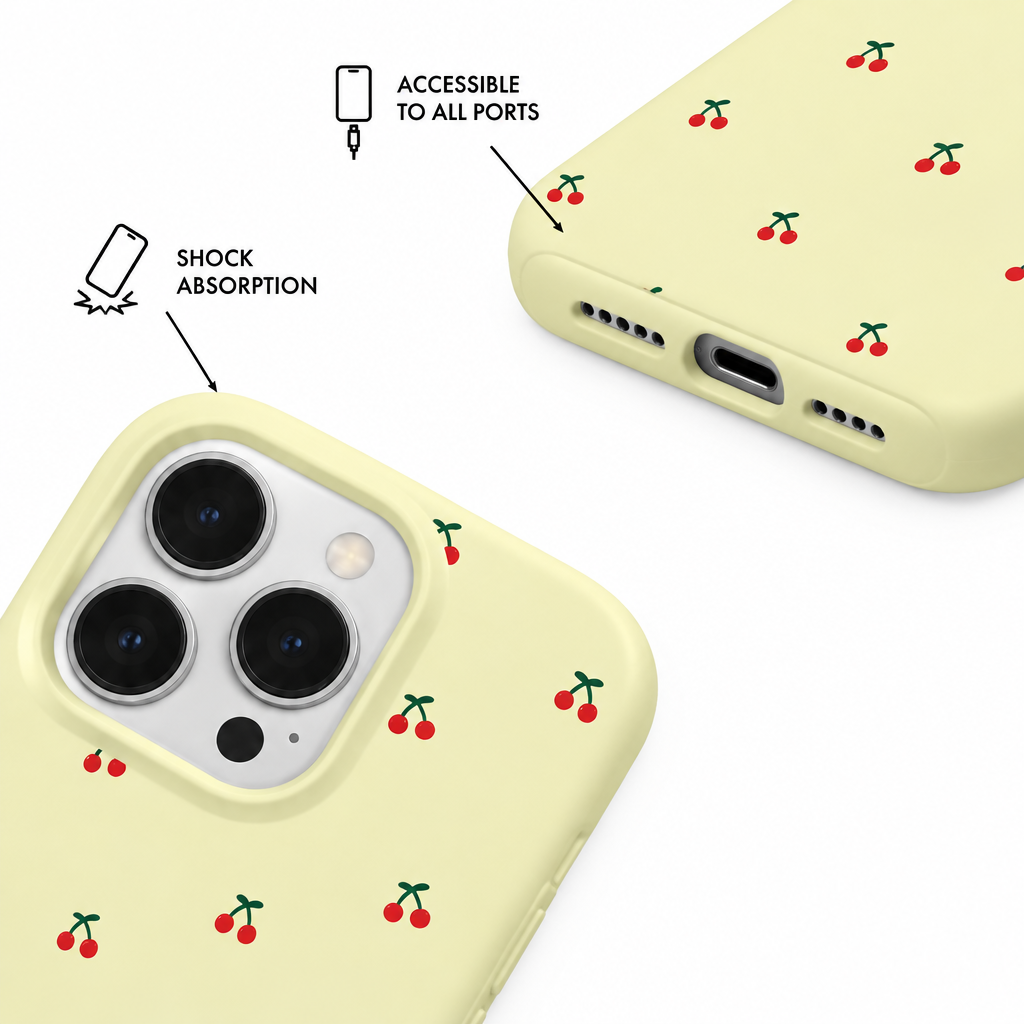 Cherry Bounce — Cream — iPhone Case — details