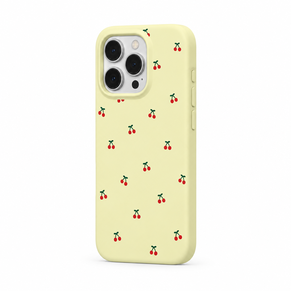 Cherry Bounce — Cream — iPhone Case — side view