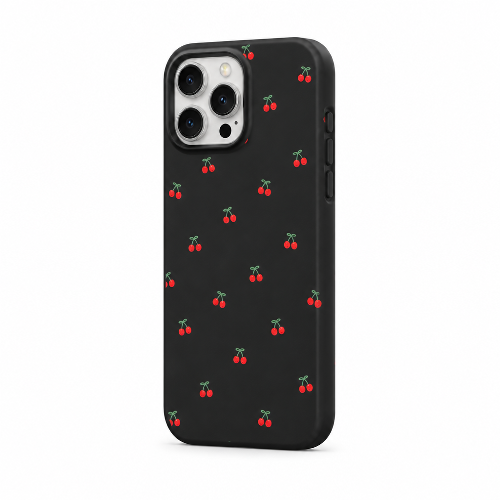 Cherry Bounce — Ink — iPhone Case — side view