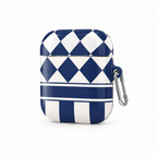 Weekend Club — Navy Geometry — AirPods Case — side view
