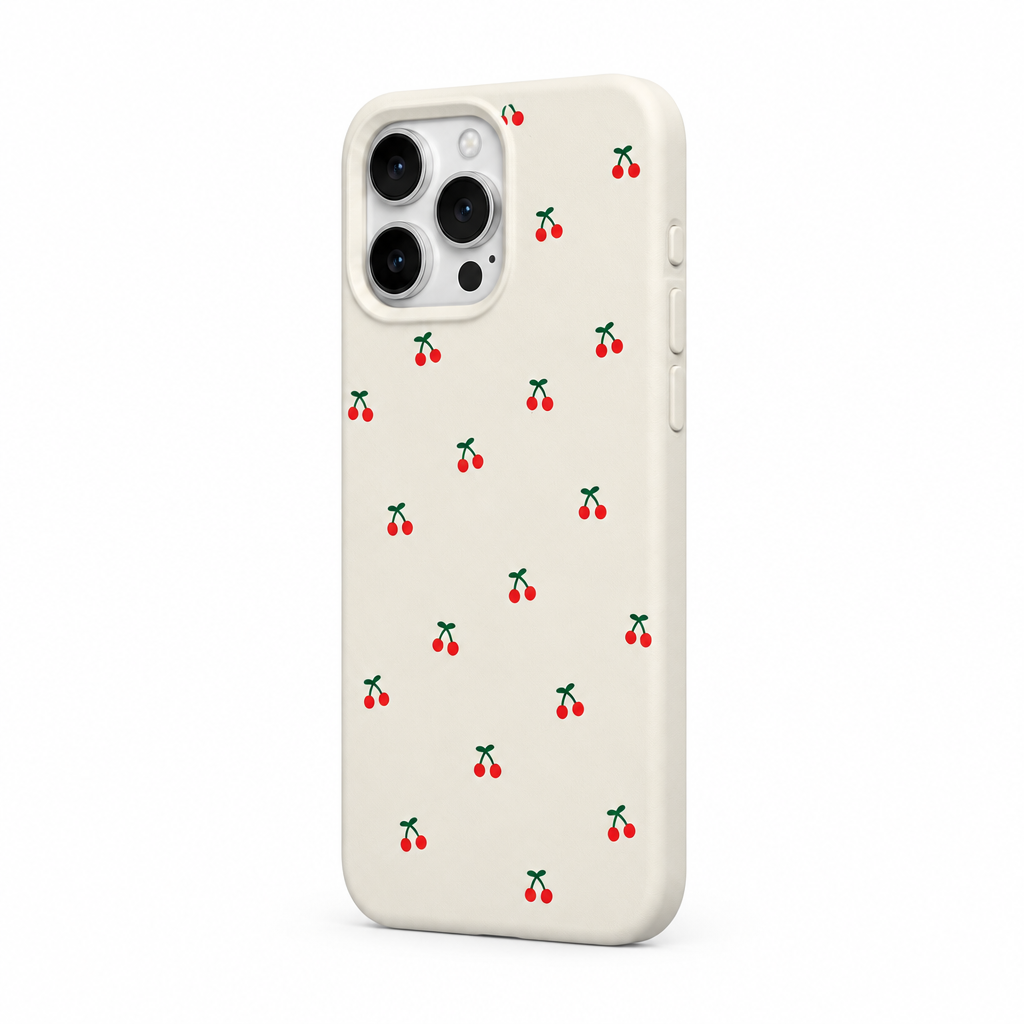 Cherry Bounce — Chalk — iPhone Case — side view