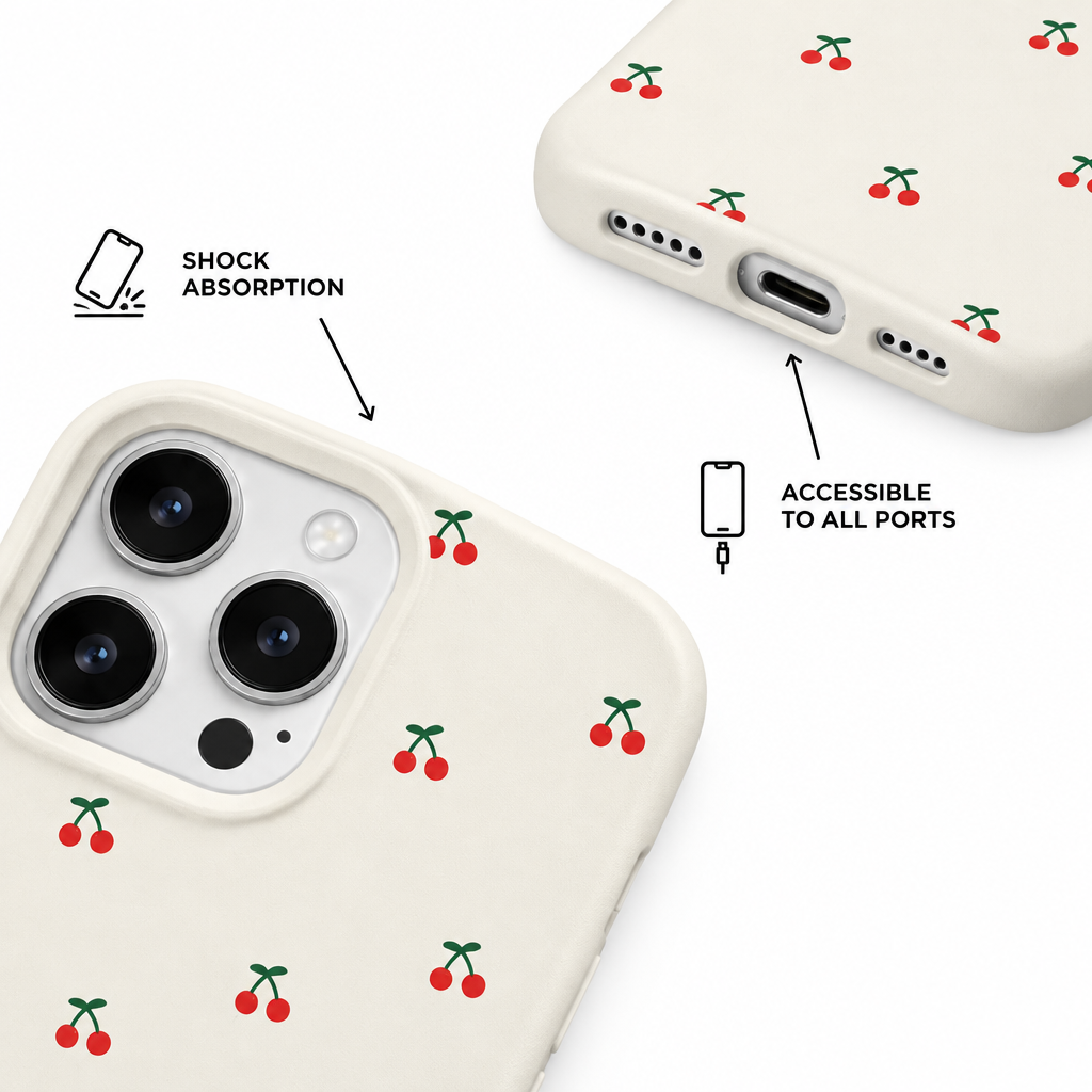 Cherry Bounce — Chalk — iPhone Case — details