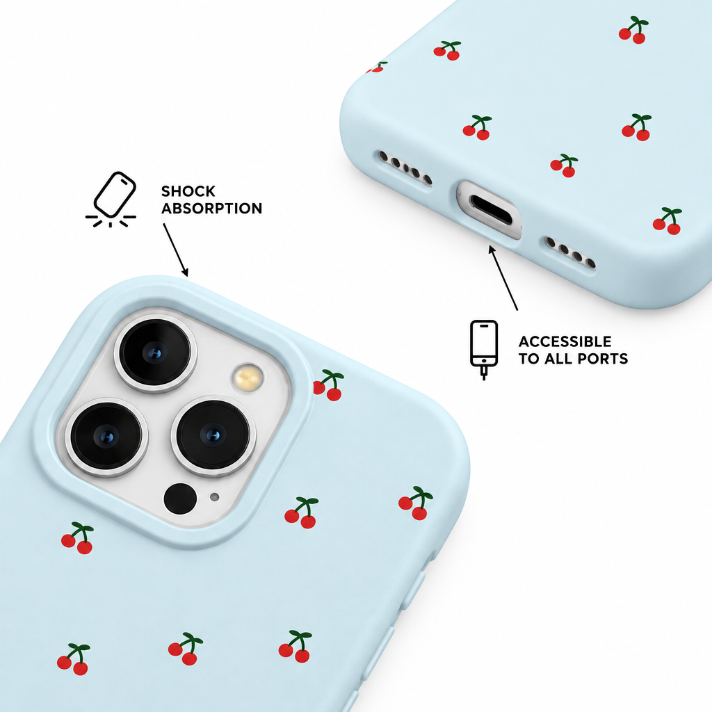 Cherry Bounce — Cobalt — iPhone Case — details