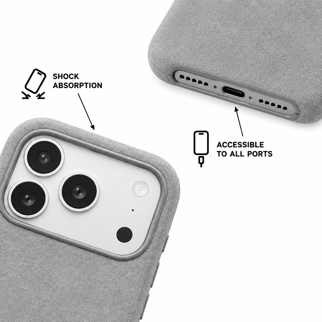 Calf Note — Ash — iPhone Case — details
