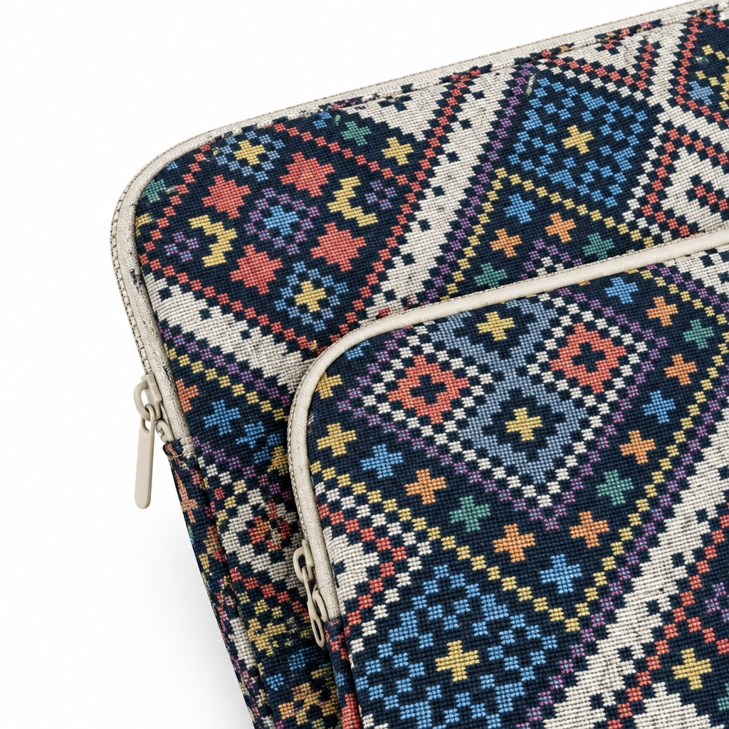 Retro Weave — Cherry — MacBook Sleeve — details