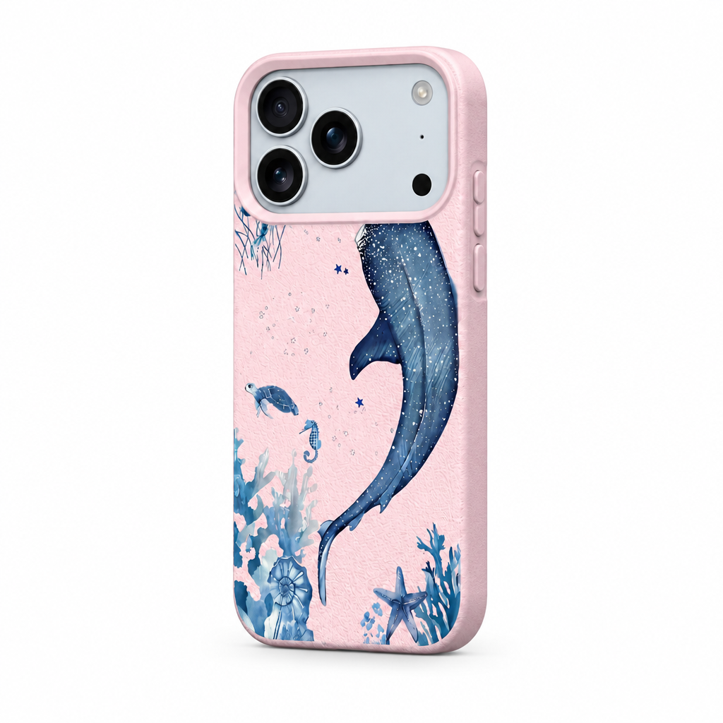 Whale Song — Blush — iPhone Case — side view
