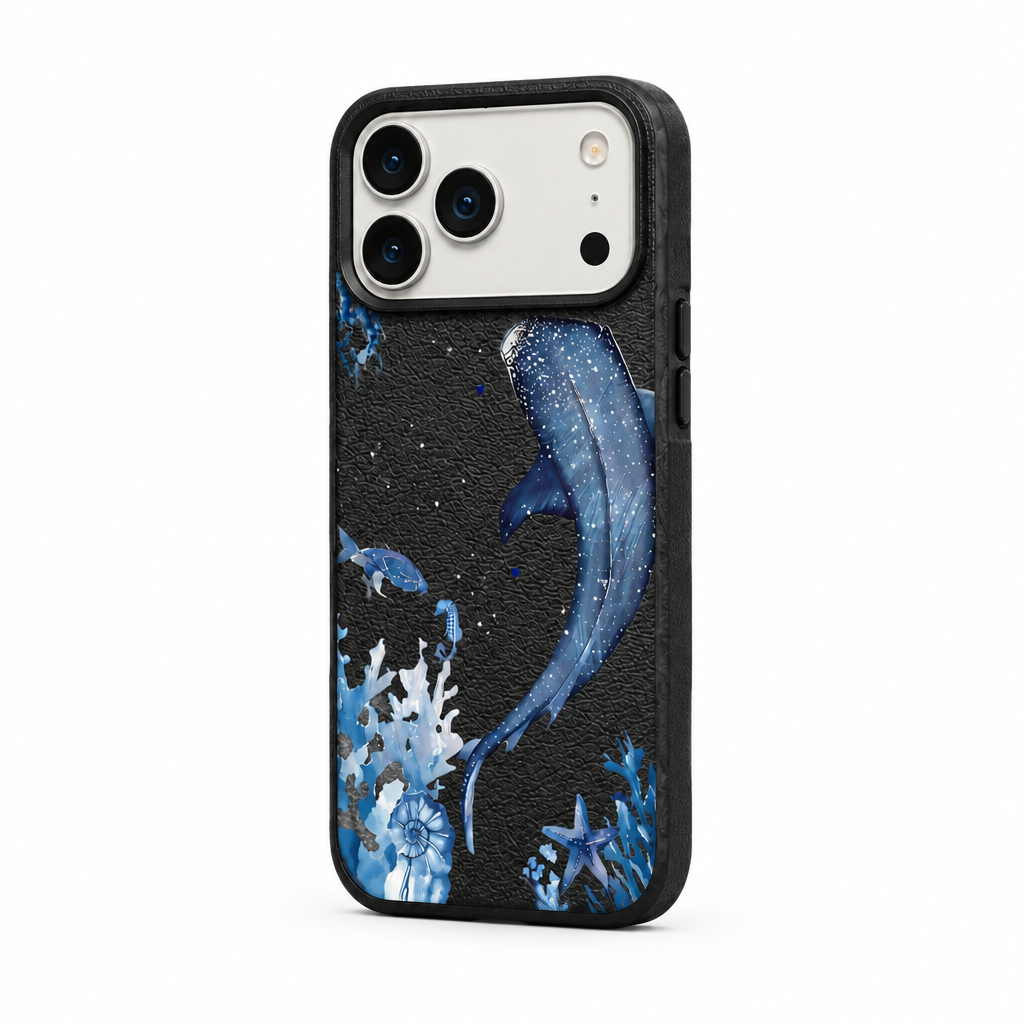 Whale Song — Ink — iPhone Case — side view
